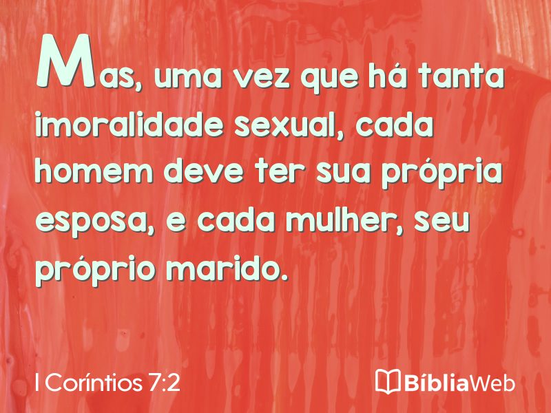 I Coríntios 7:2 em imagem para compartilhar