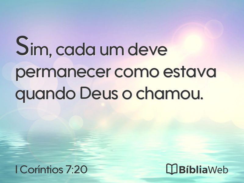I Coríntios 7:20 em imagem para compartilhar