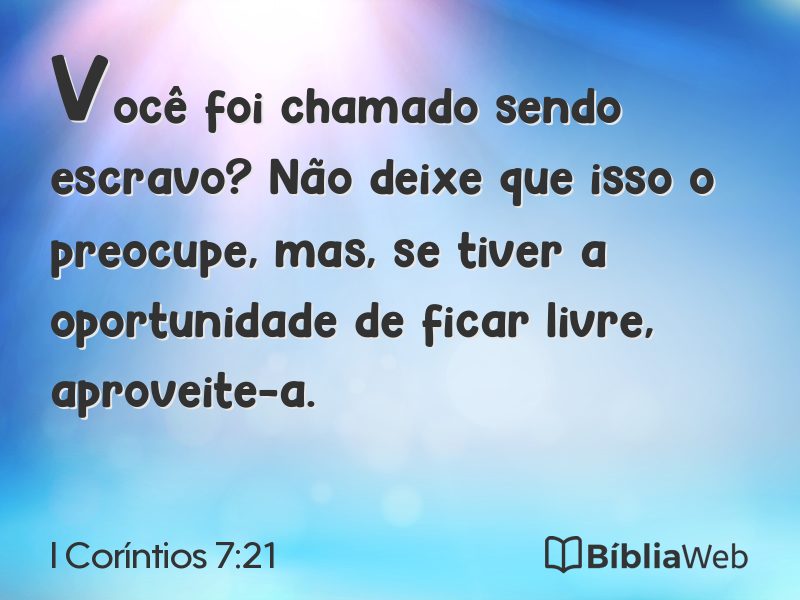 I Coríntios 7:21 em imagem para compartilhar