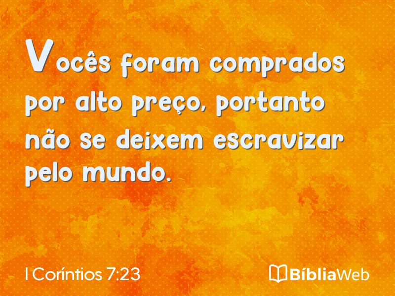 I Coríntios 7:23 em imagem para compartilhar