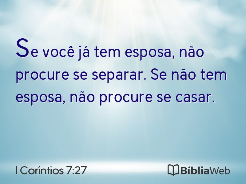I Coríntios 7:27 em imagem para compartilhar