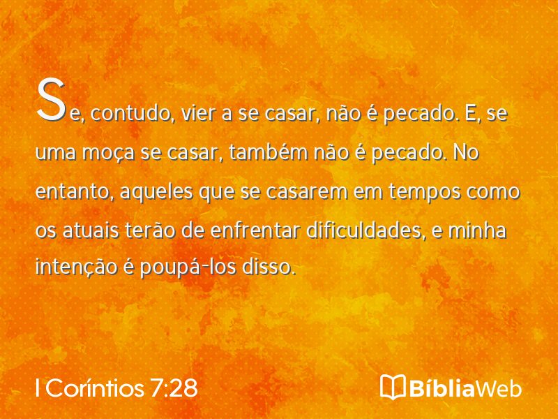 I Coríntios 7:28 em imagem para compartilhar