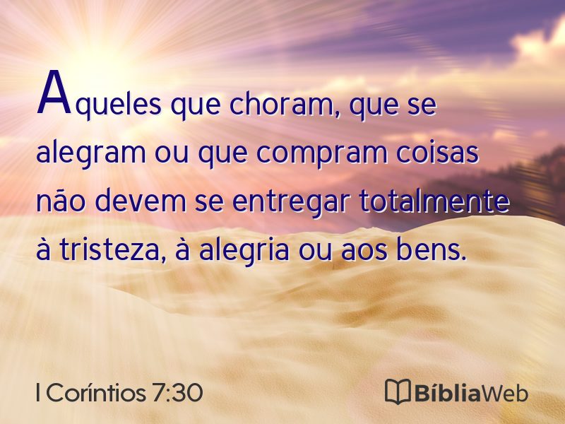 I Coríntios 7:30 em imagem para compartilhar