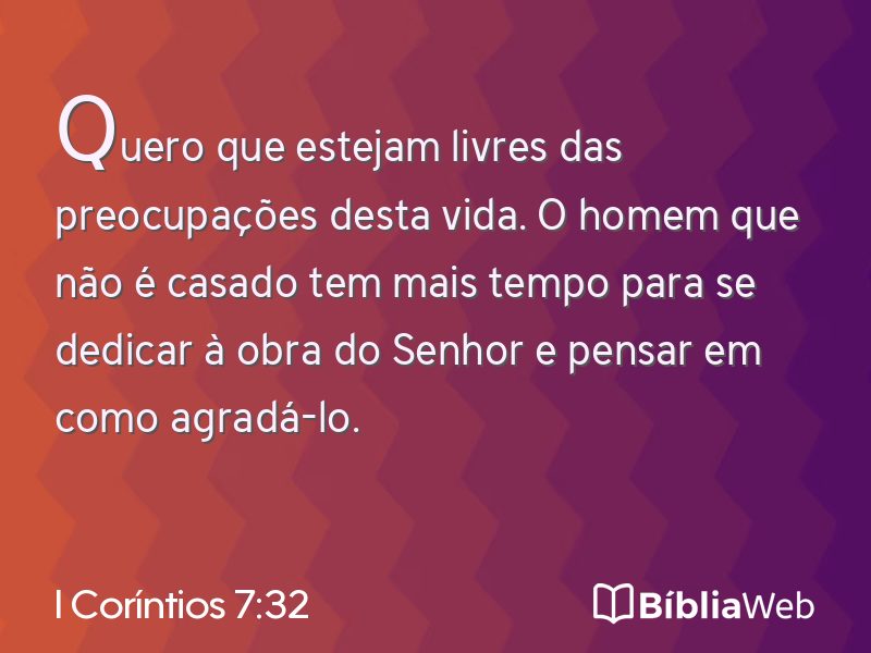 I Coríntios 7:32 em imagem para compartilhar
