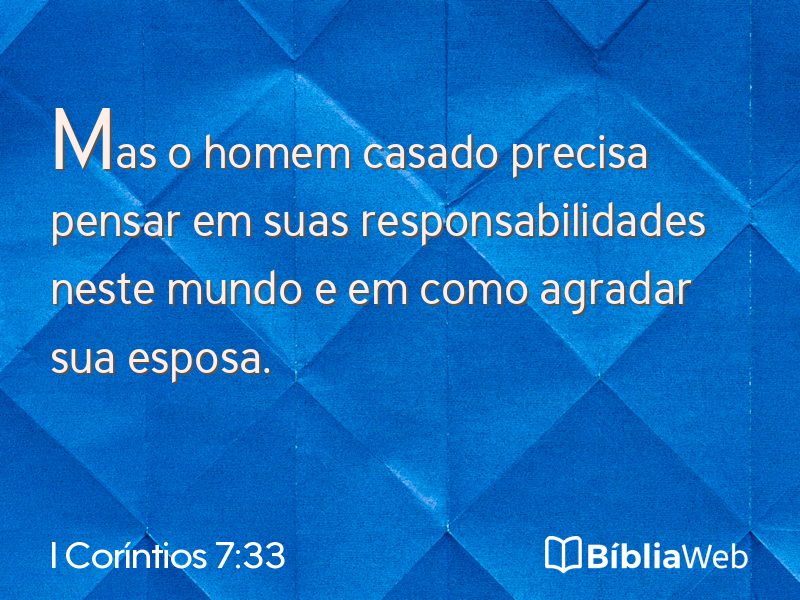 I Coríntios 7:33 em imagem para compartilhar