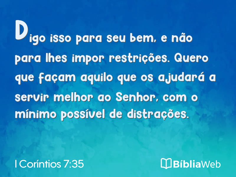 I Coríntios 7:35 em imagem para compartilhar