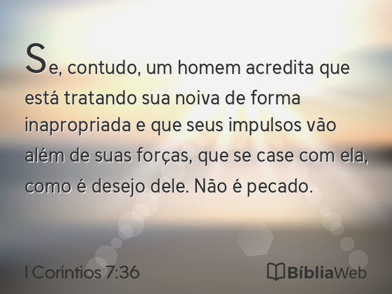 I Coríntios 7:36 em imagem para compartilhar