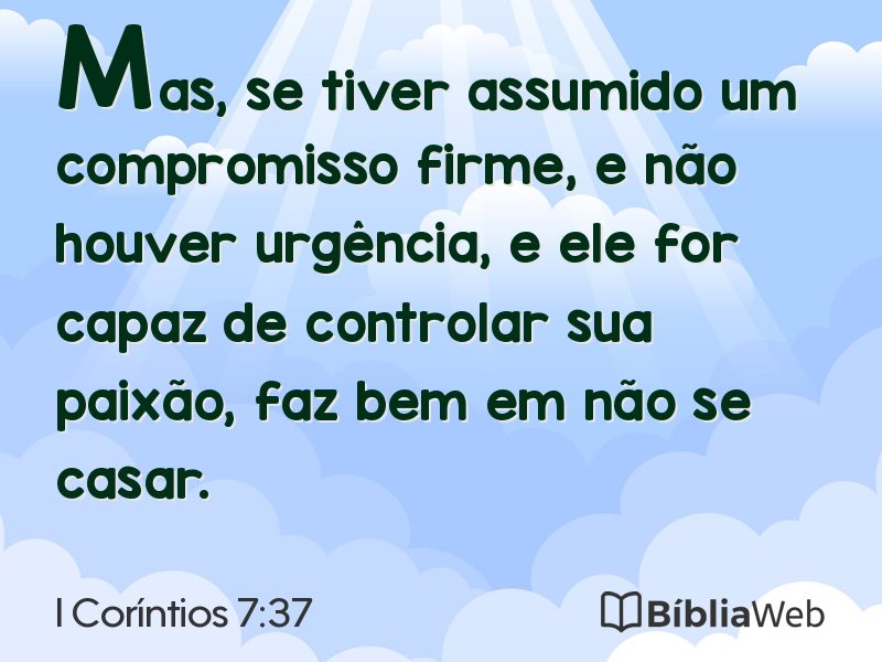 I Coríntios 7:37 em imagem para compartilhar