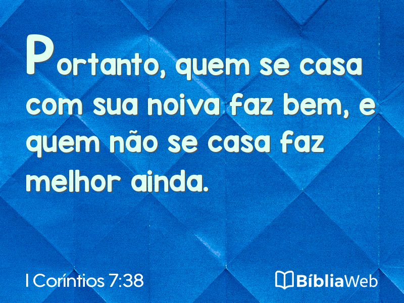 I Coríntios 7:38 em imagem para compartilhar