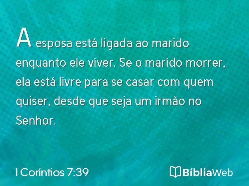 I Coríntios 7:39 em imagem para compartilhar