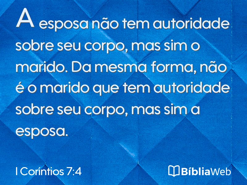 I Coríntios 7:4 em imagem para compartilhar