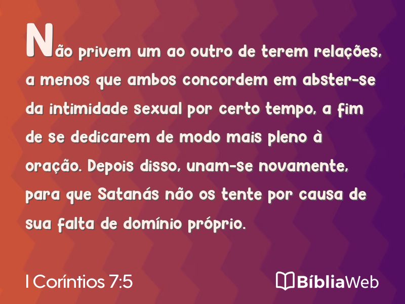 I Coríntios 7:5 em imagem para compartilhar