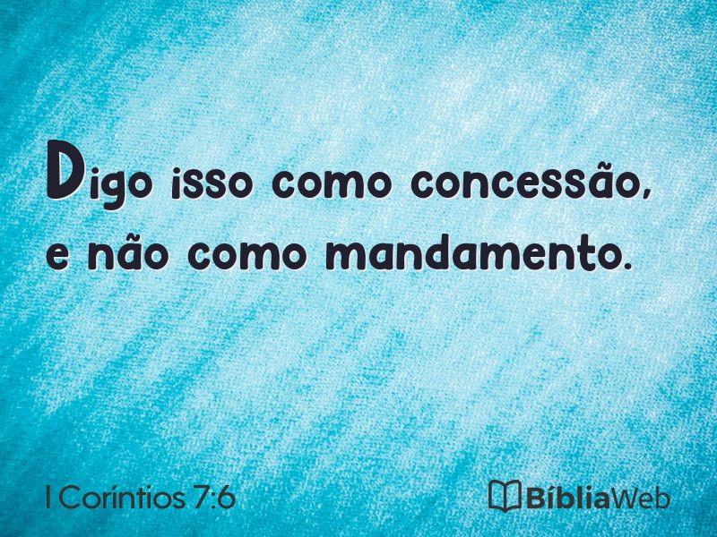 I Coríntios 7:6 em imagem para compartilhar