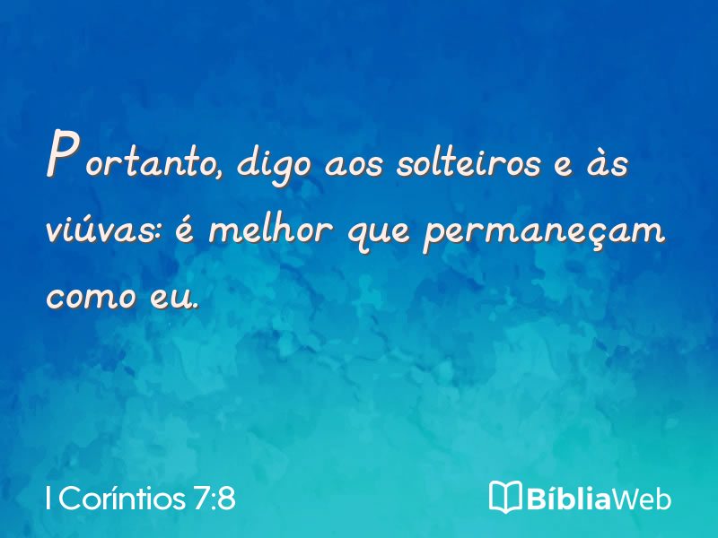 I Coríntios 7:8 em imagem para compartilhar