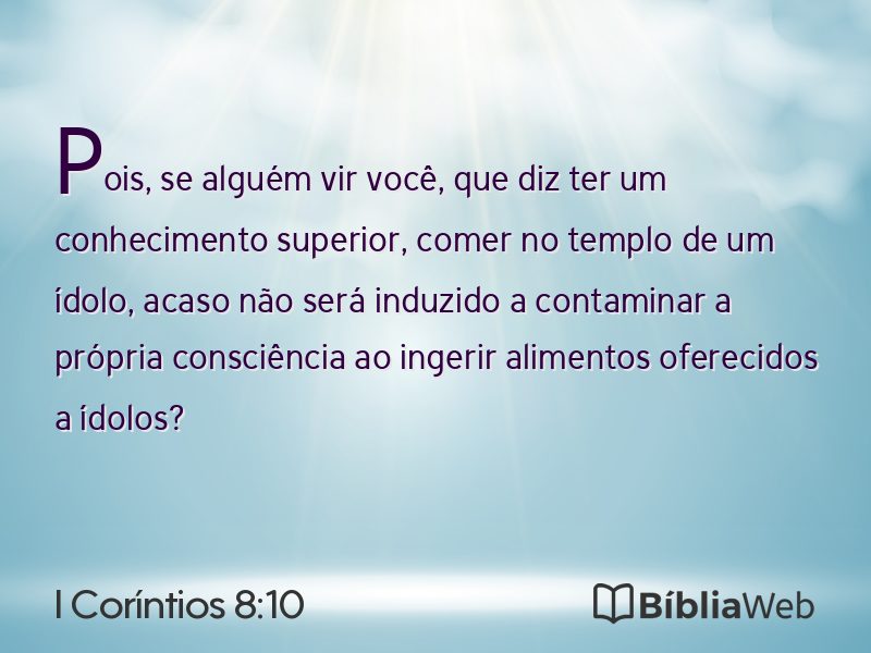 I Coríntios 8:10 em imagem para compartilhar