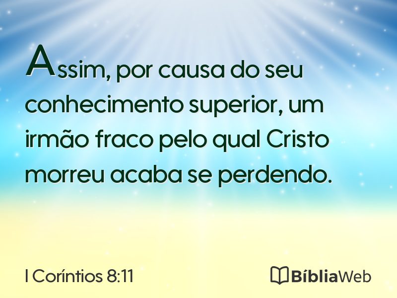 I Coríntios 8:11 em imagem para compartilhar
