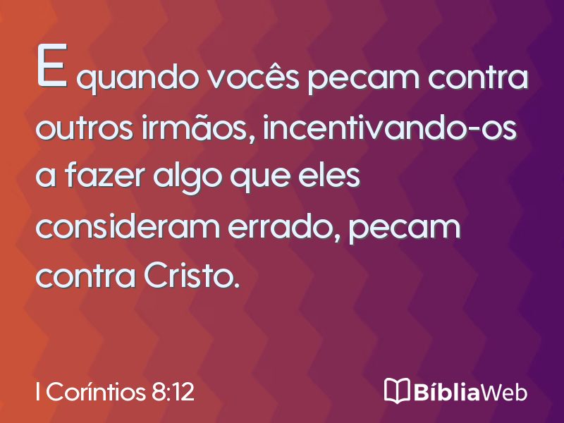 I Coríntios 8:12 em imagem para compartilhar