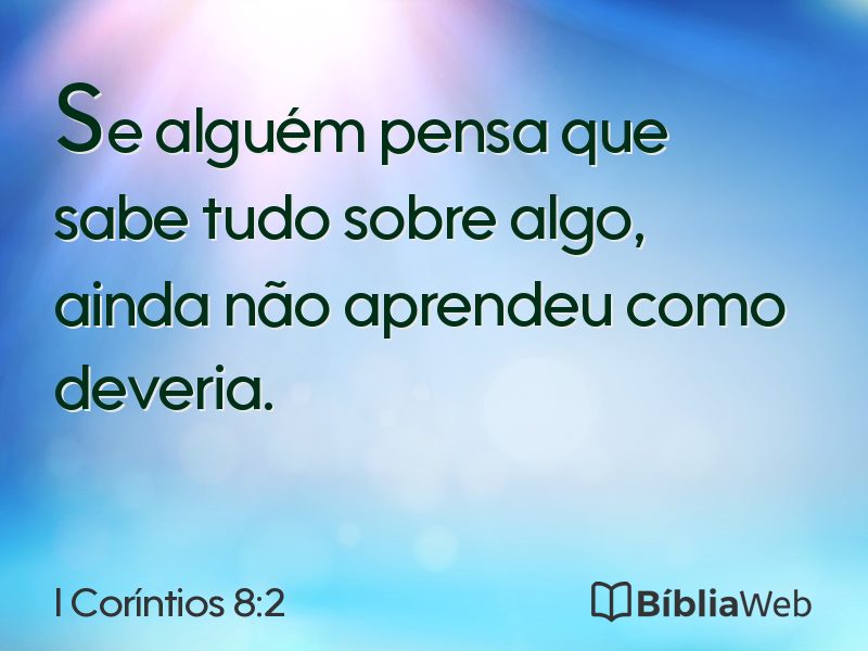 I Coríntios 8:2 em imagem para compartilhar