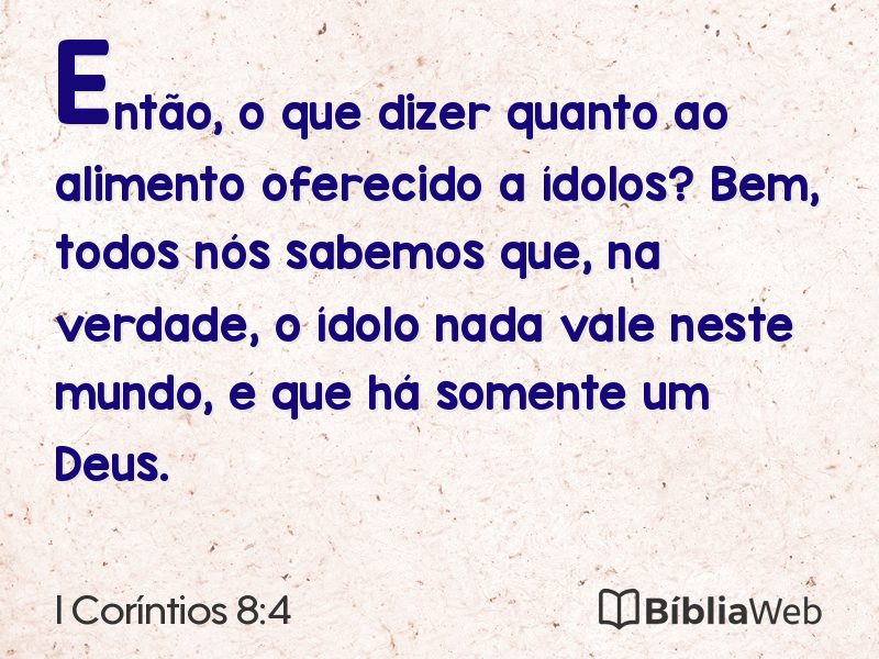 I Coríntios 8:4 em imagem para compartilhar
