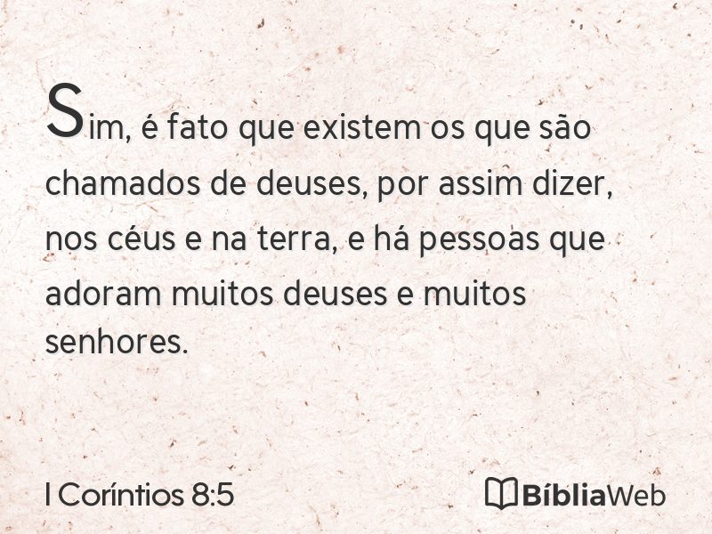 I Coríntios 8:5 em imagem para compartilhar
