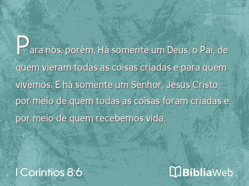 I Coríntios 8:6 em imagem para compartilhar
