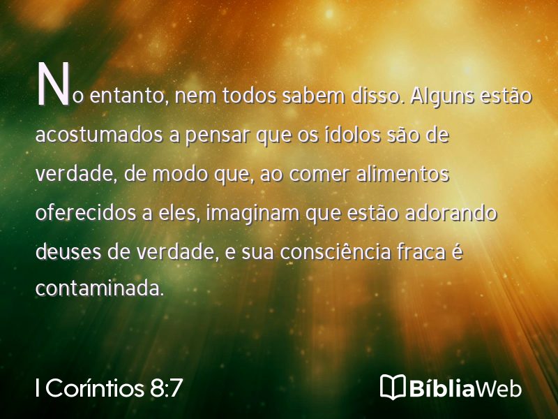 I Coríntios 8:7 em imagem para compartilhar