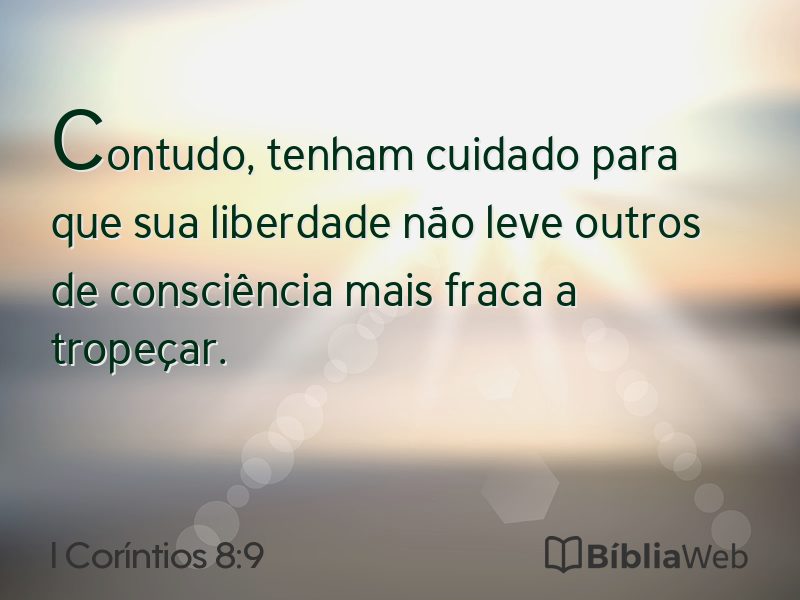 I Coríntios 8:9 em imagem para compartilhar