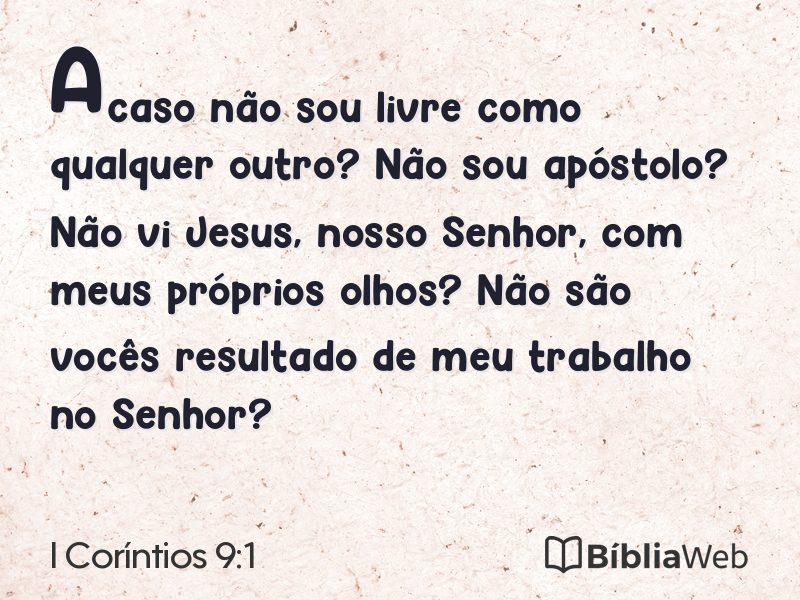 I Coríntios 9:1 em imagem para compartilhar
