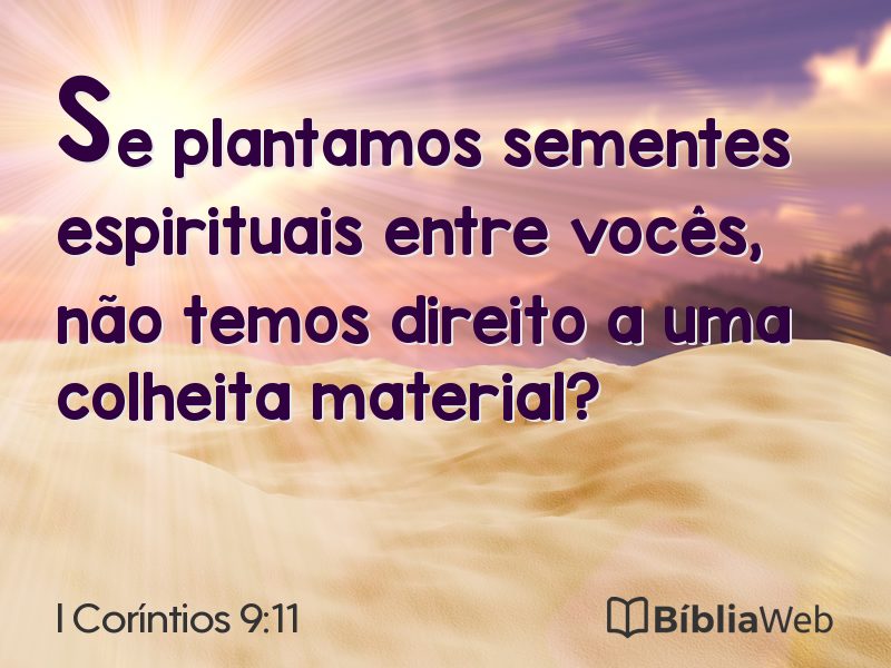 I Coríntios 9:11 em imagem para compartilhar