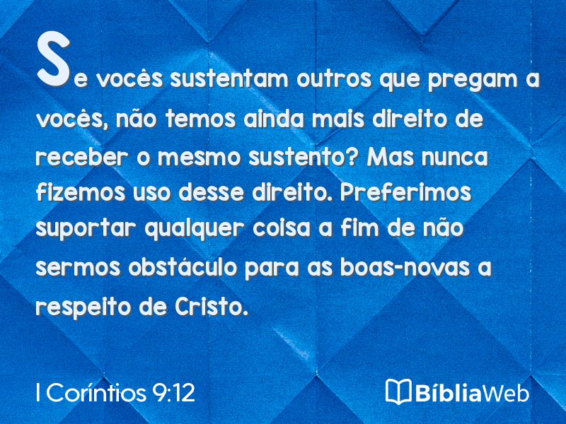 I Coríntios 9:12 em imagem para compartilhar