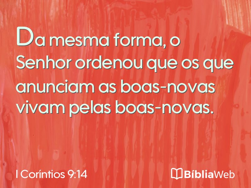 I Coríntios 9:14 em imagem para compartilhar