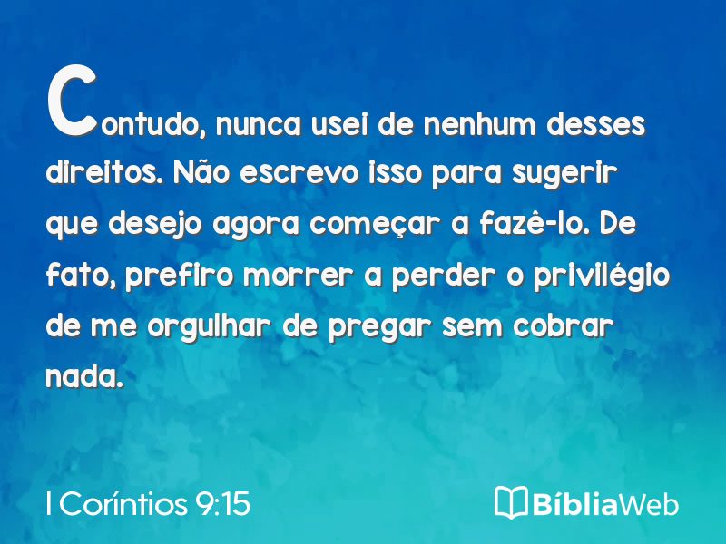 I Coríntios 9:15 em imagem para compartilhar
