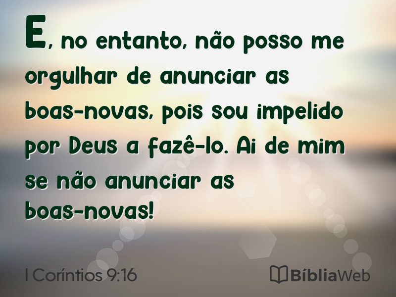 I Coríntios 9:16 em imagem para compartilhar