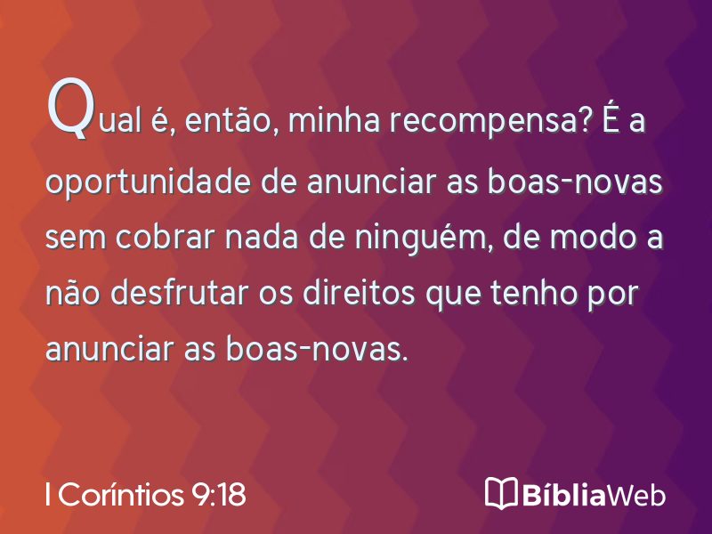 I Coríntios 9:18 em imagem para compartilhar