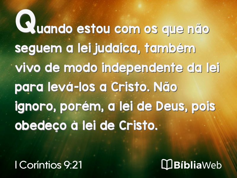I Coríntios 9:21 em imagem para compartilhar