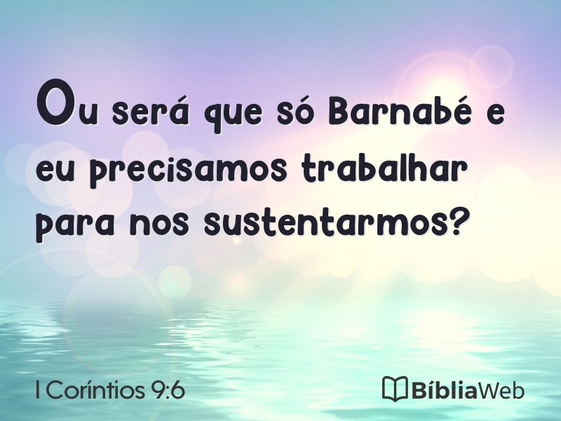 I Coríntios 9:6 em imagem para compartilhar