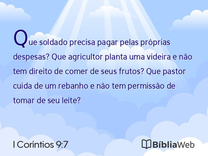 I Coríntios 9:7 em imagem para compartilhar