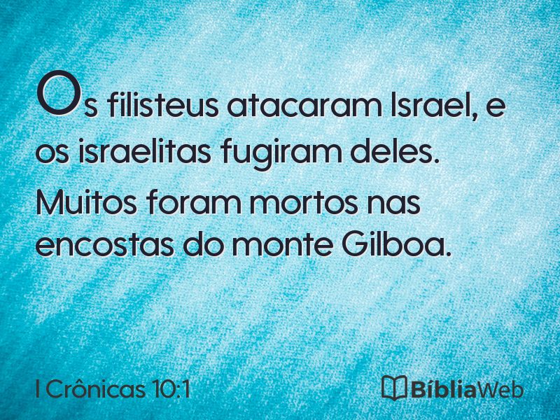 I Crônicas 10:1 em imagem para compartilhar