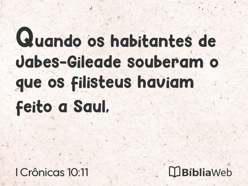I Crônicas 10:11 em imagem para compartilhar