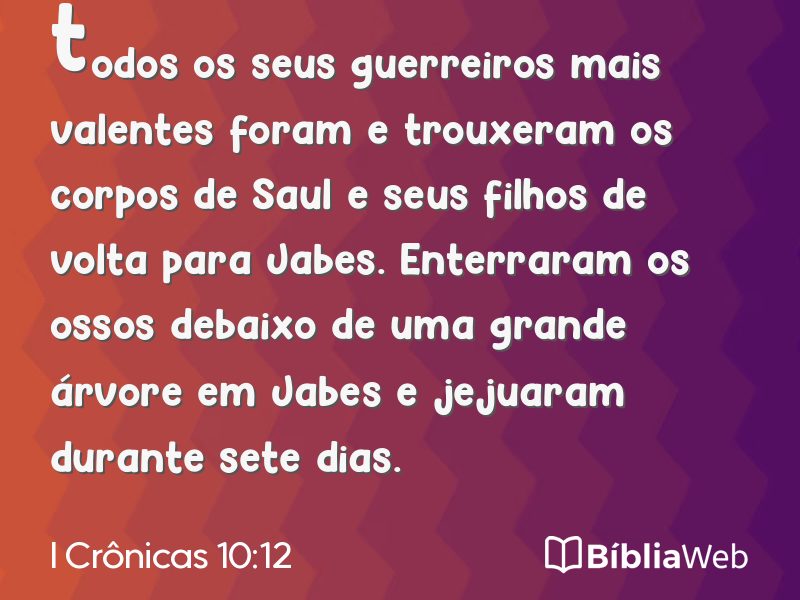 I Crônicas 10:12 em imagem para compartilhar
