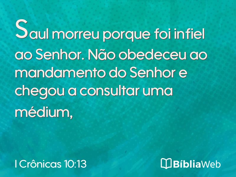 I Crônicas 10:13 em imagem para compartilhar