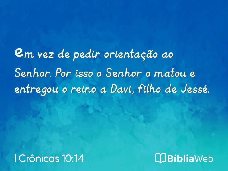 I Crônicas 10:14 em imagem para compartilhar