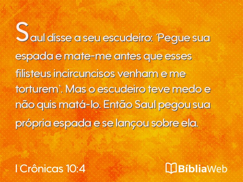 I Crônicas 10:4 em imagem para compartilhar