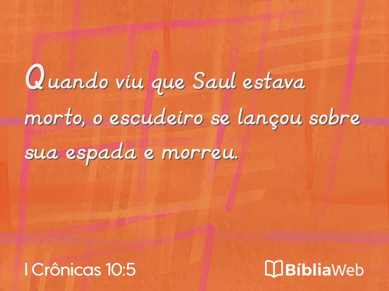 I Crônicas 10:5 em imagem para compartilhar