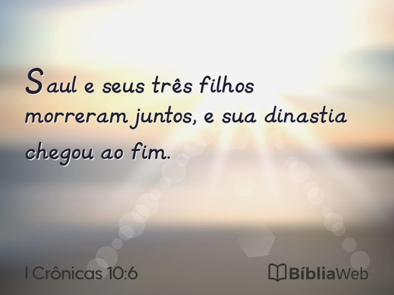 I Crônicas 10:6 em imagem para compartilhar