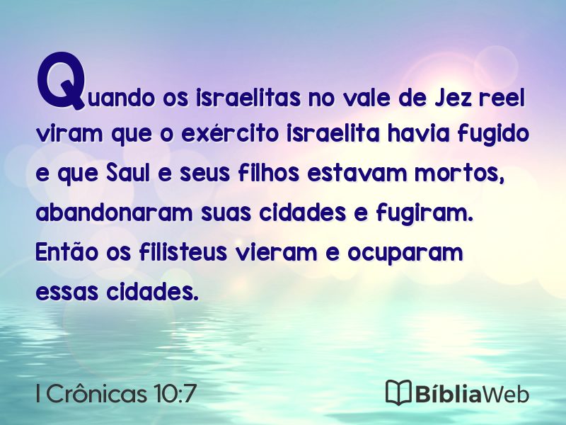 I Crônicas 10:7 em imagem para compartilhar
