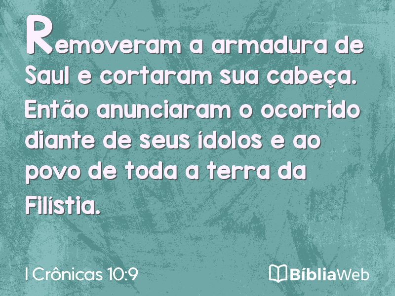 I Crônicas 10:9 em imagem para compartilhar