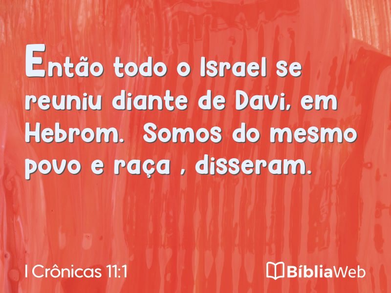 I Crônicas 11:1 em imagem para compartilhar