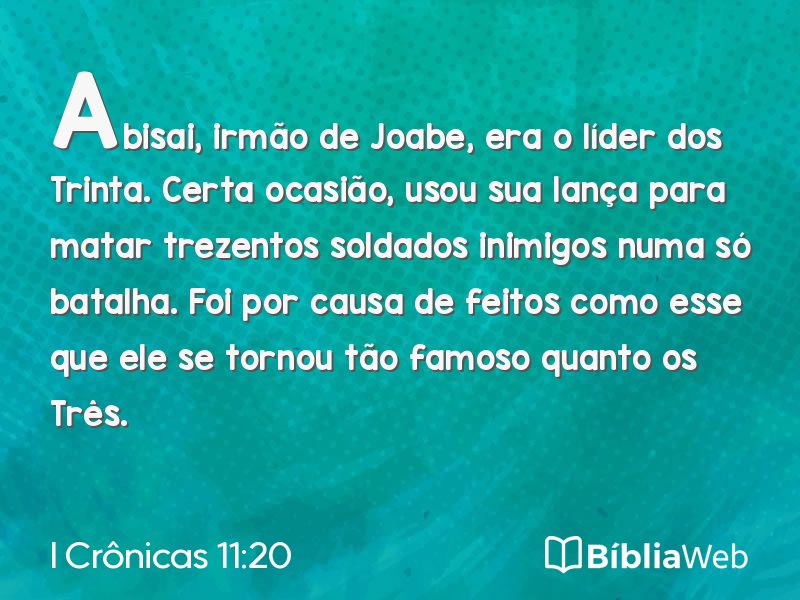 I Crônicas 11:20 em imagem para compartilhar