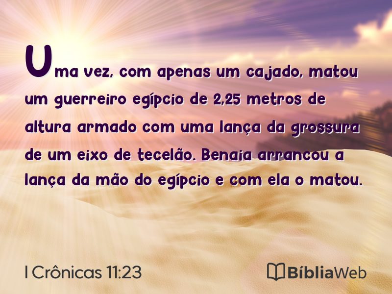 I Crônicas 11:23 em imagem para compartilhar
